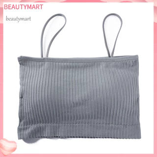 [Beautymart] Girl Sling Không Tay Có Đệm Bandeau Crop Tube Top Áo Ngực Áo Lót Đồ Lót Quai