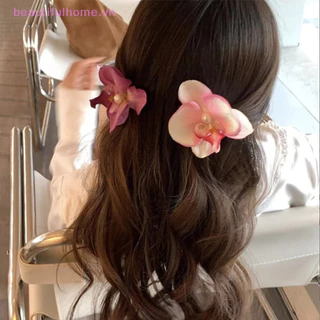 [Beautifulhome] Kẹp tóc hoa lan ngọc trai Phalaenopsis Mô phỏng kẹp tóc hoa Kẹp tóc bên bờ biển Hoa Barrette Mũ nón mùa hè [vẻ đẹp]