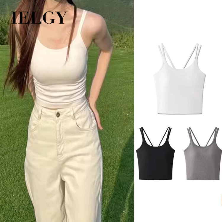 IELGY Pure desire cross sling hollow Áo vest lưng đẹp dành cho nữ có miếng đệm ngực