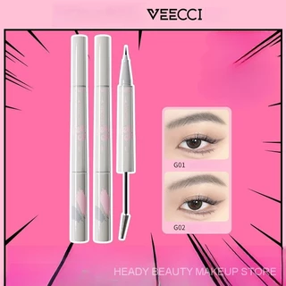 Veecci VEECCI Neat Filament Water Eyebrow Pencil Eyebrow Cream Long-Lasting Wild Eyebrow Natural Extremely Thin Double-Headed Eyebrow Pencil HL3D