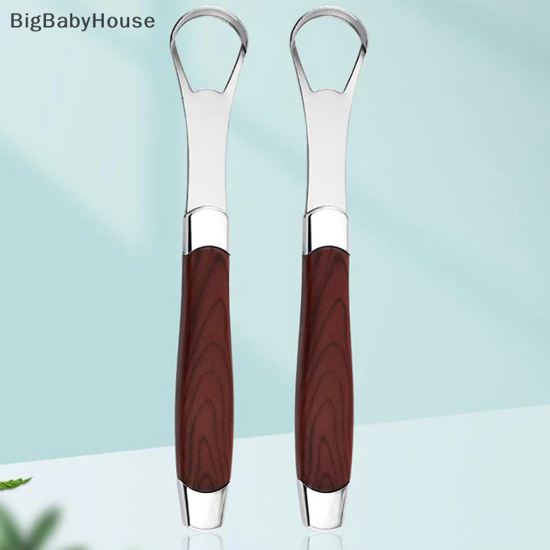 Bigbabyhouse Thép không gỉ Hạt Gỗ Lưỡi Cạp Lưỡi Làm Sạch Lưỡi Coag Lưỡi Coag Bàn Chải Miệng Lưỡi Dụng Cụ Làm Sạch Hơi Thở Tươi TH