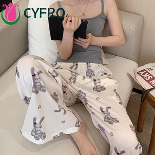 Bộ đồ ngủ Pyjama in hình động vật hoạt hình CYFRO, Bộ đồ ngủ Pyjama in hình thỏ Pochacoo Bunny Rabbit, Quần áo nhà mùa hè cho nữ mùa hè