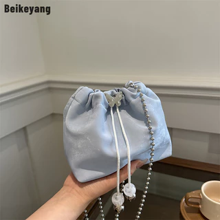Beikeyang Phiên bản Hàn Quốc của túi xô nữ dây chuyền nơ triều thời trang cao cấp cảm giác ngọt ngào trăm túi đeo chéo