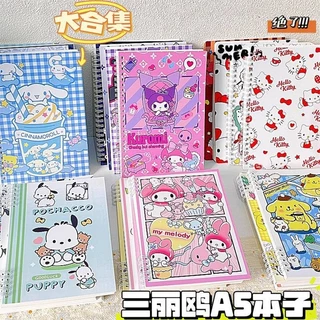 Sanrio Series A5 Notebook Phim Hoạt Hình Cuộn Dây Notebook Học Sinh Giá Trị Cao Notepad 60 Tờ Kuromi Quế