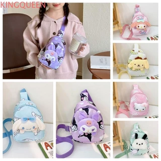 Túi đeo chéo sang trọng KINGQUEEN Kuromi, Túi đeo ngực MyMelody hoạt hình KT Cat, Túi đi học Pochacco ngọt ngào Đồ chơi sang trọng Túi trẻ em bé gái