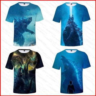 Godzilla Áo Thun Unisex Tee Cosplay 3D Quái Vật Áo Sơ Mi Tay Ngắn Hàng Đầu Thời Trang Plus Kích Thước