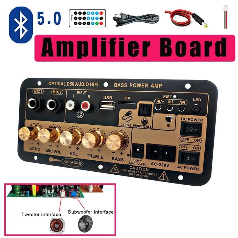 【🔥HCM/24H】Bo mạch loa D50 Bluetooth 4.2 30-120w cho Loa gia đình, Karaoke DIY, Bộ khuếch đại âm thanh
