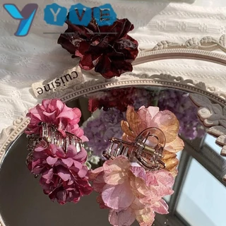 Yve Flower Side Bangs Hair Claw, Retro Pháp Hoa Nhỏ Kẹp Tóc, Nữ Cô Gái Xuân Hè Thanh Lịch Cá Mập Kẹp Phụ Kiện Tóc