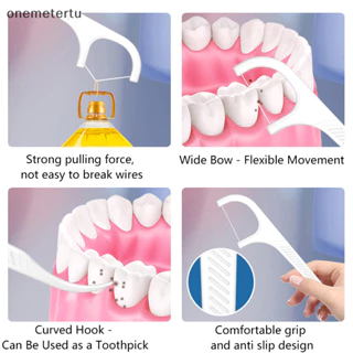 Onemetertu Floss Pick Dispenser Giá đỡ tự động bật lên với 88 Đếm Thanh bóng Hộp lưu trữ di động Tăm Chăm sóc răng miệng EN