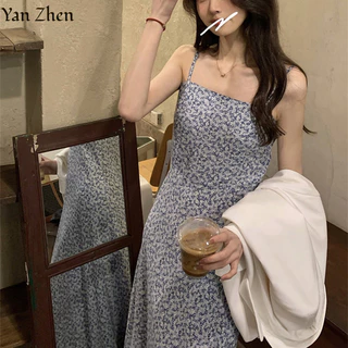 Váy nữ Yan Zhen Nhật Bản ngọt ngào hoa gợi cảm Hàn Quốc hàng ngày đa năng nhẹ nhàng ngày lễ treo váy