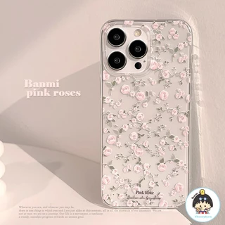 Ins Full Màn Hình Hồng Hồng Trong Suốt Ốp lưng IPhone 11 15 14 13 12 Pro Max X XR XS Max 8 7 Plus Chống Vân Tay Ốp Lưng TPU Mềm Chống Rơi