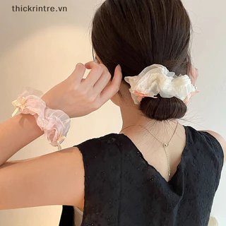 Thi Thời Trang Ngọt Ngào Nơ Tóc Cảm Giác Cao Cấp Scrunchies Dành Cho Nữ Bé Gái Co Giãn Đuôi Ngựa Giá Đỡ Phụ Kiện Tóc VN