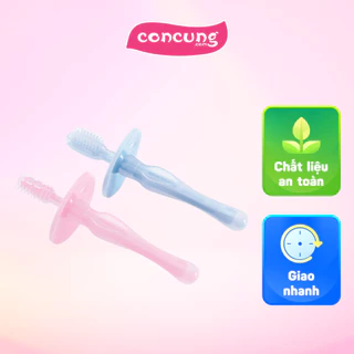 Bộ 2 Bàn Chải Răng Bằng Silicone KUKU cho bé - Xanh