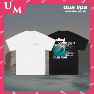 Dua Lipa Radical Optimism Ngực Logo Cotton Tối Giản Áo Thun Plus Size Xu Hướng Vintage Nam Nữ In Hình Ngắn Tay Top Sinh Viên Đường Phố Thời Trang Rời Áo Sơ Mi Đa Năng Tee