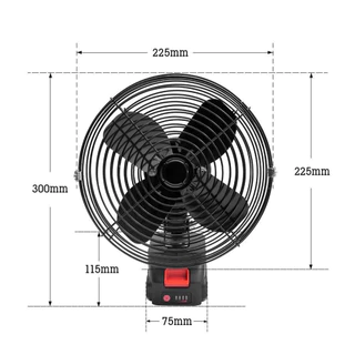 Quạt Tích Điện Đế Pin FAUGET Dùng Chung Pin Makita Phổ Thông Kích Thước 8inch, Chất Liệu Thép Sơn Tích Điện Kèm Pin