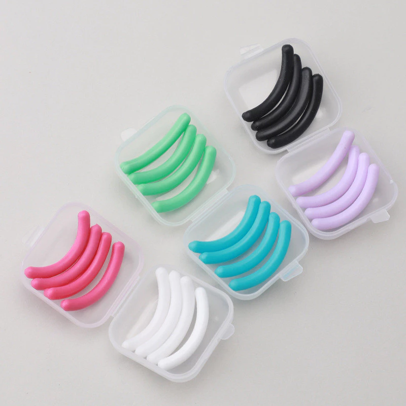 Set 4 Miếng Đệm Cao Su Silicon Nhiều Màu Mềm Thay Thế Kẹp Lông Mi