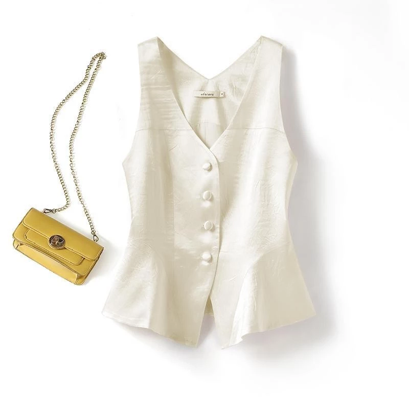 Áo vest Satin mỏng mùa hè mới dành cho nữ