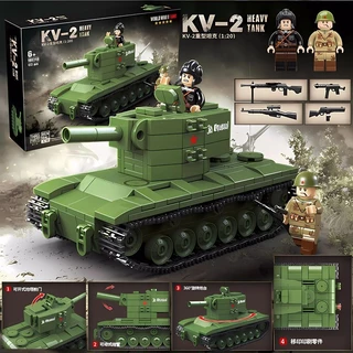 Tương thích với Lego Thế chiến II Nga KV-2 Xe tăng hạng nặng Dòng quân sự Xe tăng Khối xây dựng Đồ chơi trẻ em Mới