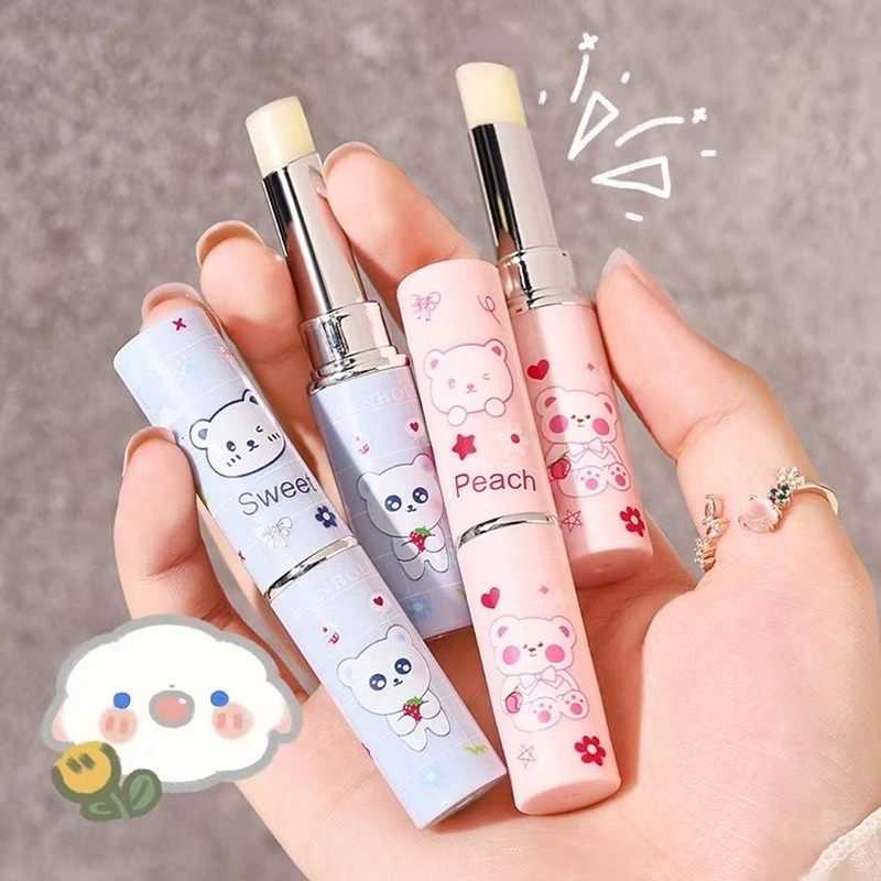 Hanboli Loving Bear Couple Lip Balm Dưỡng Ẩm Chăm Sóc Môi Desalinating Lip Pattern