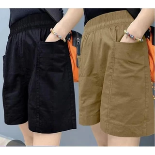 Quần Short Nữ Túi Cotton Mùa Hè Ống Rộng Rời Size Lớn Quần Ngắn