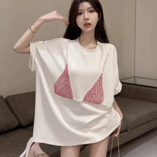 Milyfashion Cotton Nguyên Chất Độc Đáo Phố BF Phong Cách Dạo Phố Mỹ Retro Thời Trang Kim Cương Nóng Phong Cách Ngọt Ngào Rời Phù Hợp Với Tính Khí Thường Ngày Hợp Thời Trang