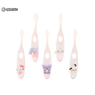 Kuzhen Sanrio Bàn Chải Đánh Răng Mềm Hello Kitty MyMelody Cinnamoroll Trẻ Em Bàn Chải Chăm Sóc Răng Miệng Di Động Làm Sạch Sâu Bàn Chải Mềm HOT