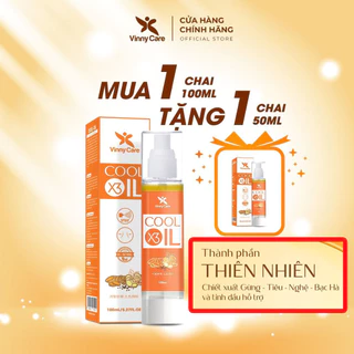 ((Mua 1 Tặng 1)) Xịt Tan Mỡ Đa Tầng 2in1 COOL-OIL X3 , Chiết Xuất Gừng - Nghệ Giảm Mỡ Bụng, Đùi, Tay - Vinny Care