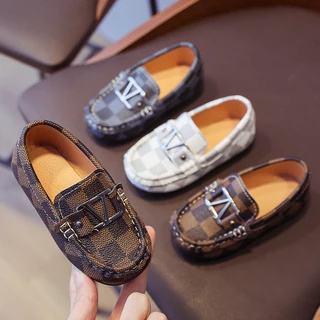 Bé Trai Phong Cách Anh Quốc Giày Đậu Hà Lan Phong Cách Mới Phiên Bản Hàn Quốc Kẻ Sọc Giày Da Nhỏ Giày Trẻ Em