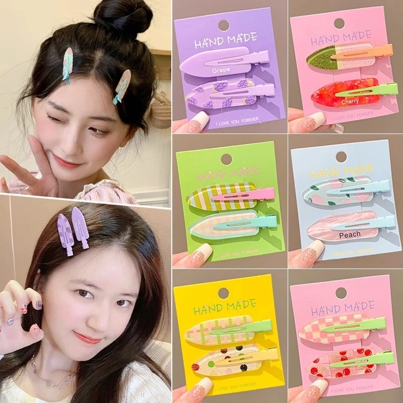 2 gói Kẹp tóc Macaron Color Bb Thời trang và dễ thương Side Bangs Clip Mũ nón