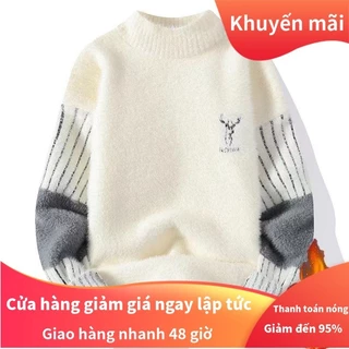 Hàng Mới Về Mới Áo sweater Lông Cừu Dày Dặn Cổ Cao Nửa Cổ Thời Trang Mùa Đông Cho Nam Sinh Trung Học