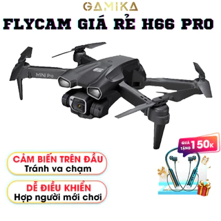 Flycam giá rẻ H66 Pro, Máy bay điều khiển từ xa camera kép,  kích thước nhỏ, chức năng wifi, tránh va chạm