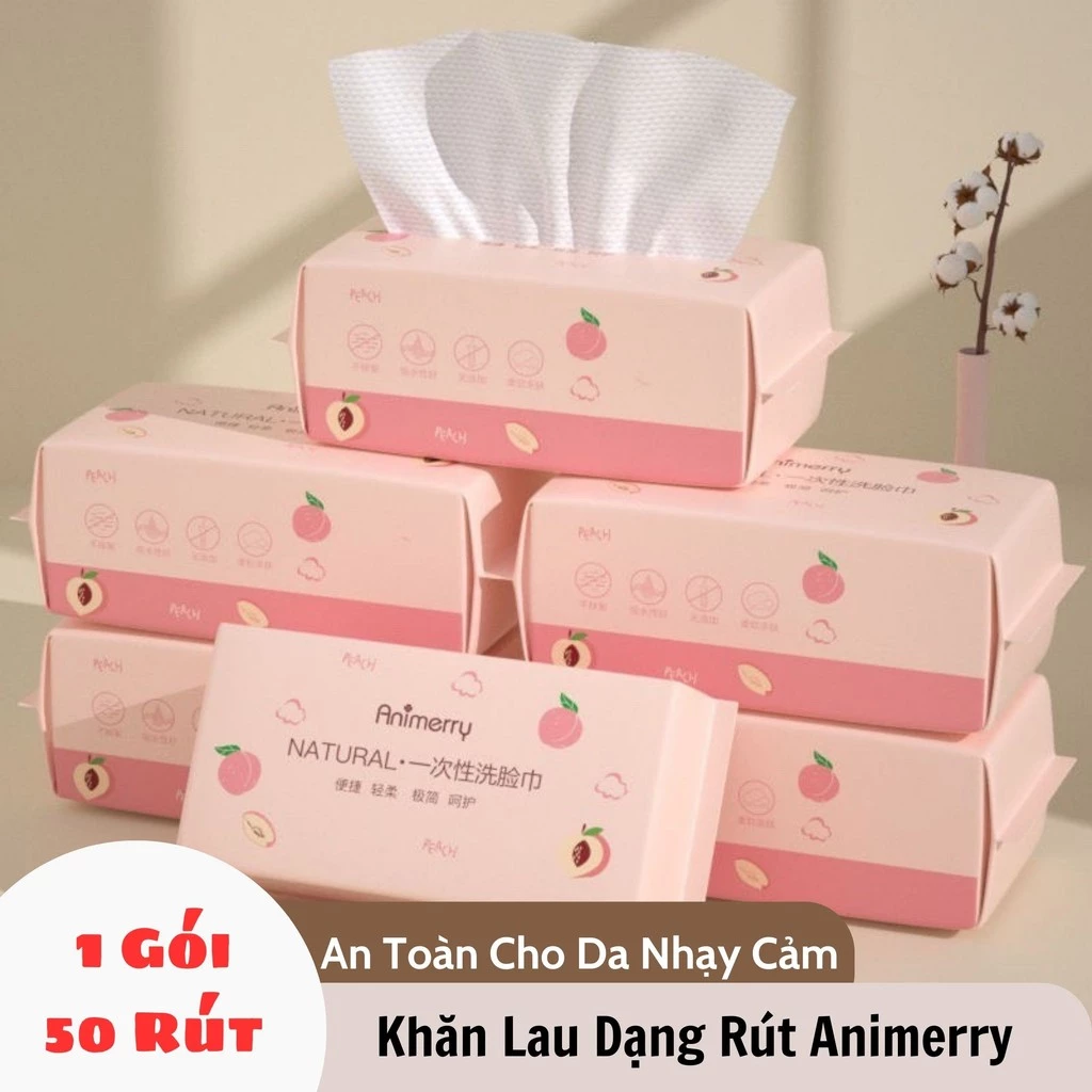 Combo 3 Gói Giấy Lau Mặt Khô Dạng Rút Animerry-NaTuRal , Giấy Lau Siêu Dai An Toàn Cho Da Gia Dụng Số 1 Việt Nam