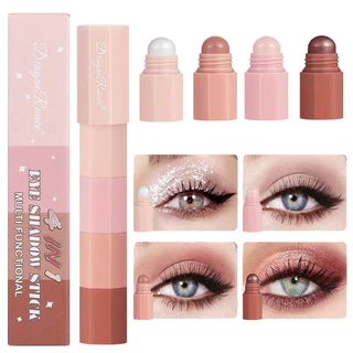 4 trong 1 Hồng Ngọc Trai Phấn Mắt Crayon Lấp Lánh Highlighter Dính Ngọc Trai Trắng Nằm Silkworm Bút Trang Điểm Kết Hợp Bóng Mắt Sáng Bóng