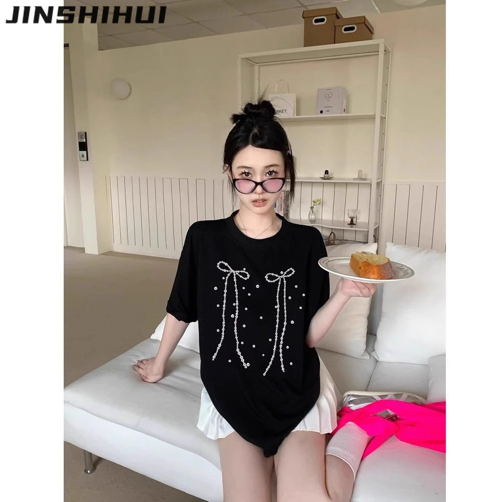 JINSHIHUI áo phông áo thun nữ croptop baby tee xu hướng Casual Trendy Fashion WTX2430QVV 17Z240424