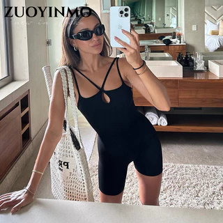 ZUOYINMO bodysuit áo hở lưng áo liền quần độc đáo dramatic ins may đo WFK244064G 19Z240507