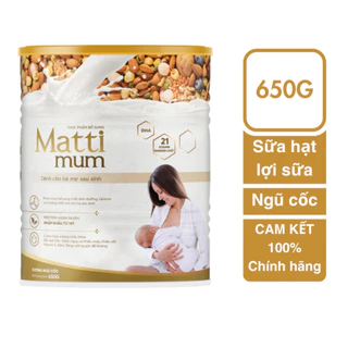 Sữa Matti Mum Sữa Hạt Lợi Sữa 100% Đạm Thực Vật Cho Mẹ Sau Sinh Đạt Chứng Nhận NON-GMO Của Hoa Kỳ