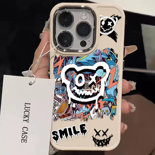 Ốp Điện Thoại Họa Tiết Gấu Bạo Lực Nhiều Màu Sắc Graffiti Tương Thích Cho IPhone 15 11 14 12 13 Pro Max X XR XS Max 7 / 8 Plus SE 2020 Vỏ Mềm Silicon Chống Sốc Thời Trang