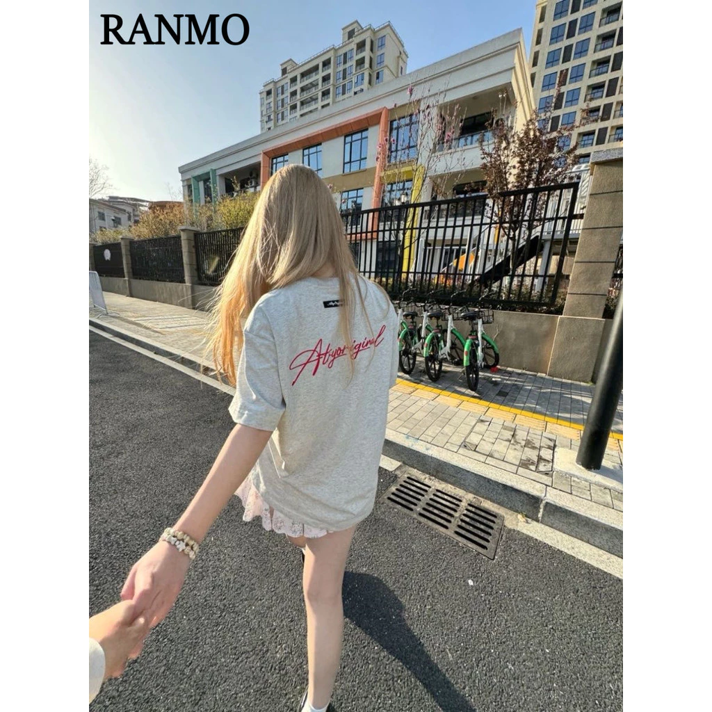 RANMO áo phông áo thun nữ croptop baby tee Cute Trendy Phong cách Thời trang WTX2450OQS 20Z240515