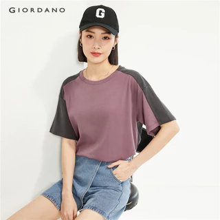 GIORDANO WOMEN 100% Cotton contrasting short sleeve tee 13324227