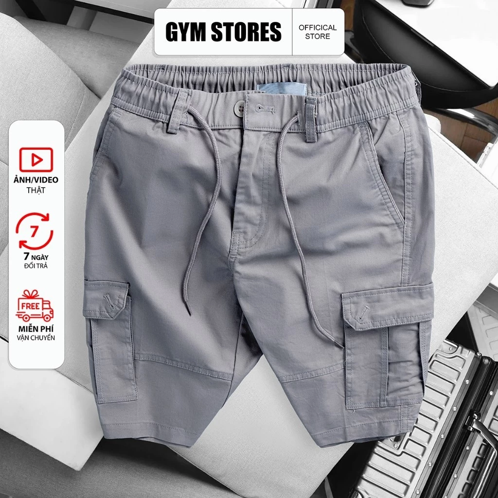 Quần short kaki túi hộp BASIC GYM PT68  chất vải kaki cotton cao cấp mềm mịn  trẻ trung năng động