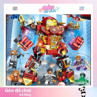 Super iron man người sắt mô hình láp ráp siêu nhân mecha robot 8 in 1 bộ tám nhân vật siêu anh hùng Gôn đồ chơi