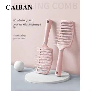 Caiban Nixie Cherry Blossom Powder Tóc Lụa Thịt Heo Sườn Lớn Hình nón Lược Nữ Túi Khí Massage Lược Uốn Massage St