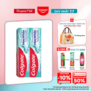 Bộ 2 Kem đánh răng Colgate MaxWhite tinh thể the mát, làm trắng răng trong 2 tuần