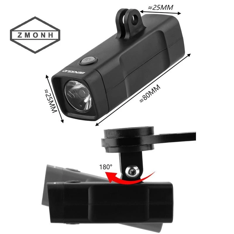 Đèn pha xe đạp ZMONH Đèn pin đi xe đạp có thể sạc lại USB Đèn xe chống nước Độ sáng cao 3 bánh răng cho xe đạp leo núi * mới