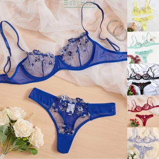 【Big Discounts】Briefs Embroidery Embroidery Push Up Bra Sets See Though Lace Lingerie#BBHOOD