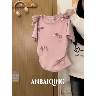 ANBAIQING áo phông áo thun nữ croptop baby tee Đơn giản Thời trang Stylish Trendy WCS2450J5I 20Z240512