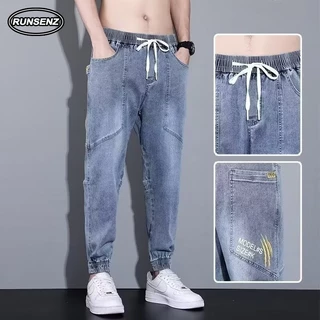 M-5xl Thiết Kế Sense Đen Denim Quần Nam Plus Size Quần Jean Đơn Giản Thường Ngày Slim Quần Jogger Quần