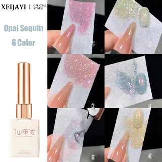Xeijayi Opal Nail Polish Gel Burst Broken Diamond Fine Glitter Sequin Wash-free Phototherapy Keo Nail Art Làm móng tay cho tiệm làm móng tay 15ml