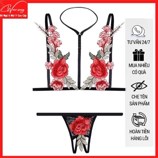 Đồ Lót Gợi Cảm Hoa Hồng Thêu Gợi Cảm Đam Mê MS153 [CWEAR.SEXY_ĐỒ NGỦ & NỘI Y CAO CẤP]