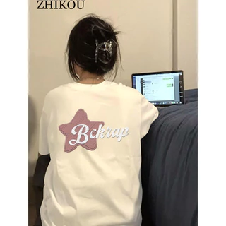 ZHIKOU áo phông áo thun nữ croptop baby tee Vintage Thời trang  Phong cách WCS2440FHX 15Z240411